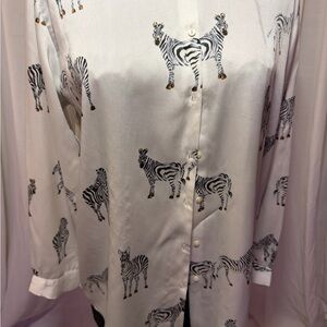 Zara White Zebra Pattern unisex Shirt